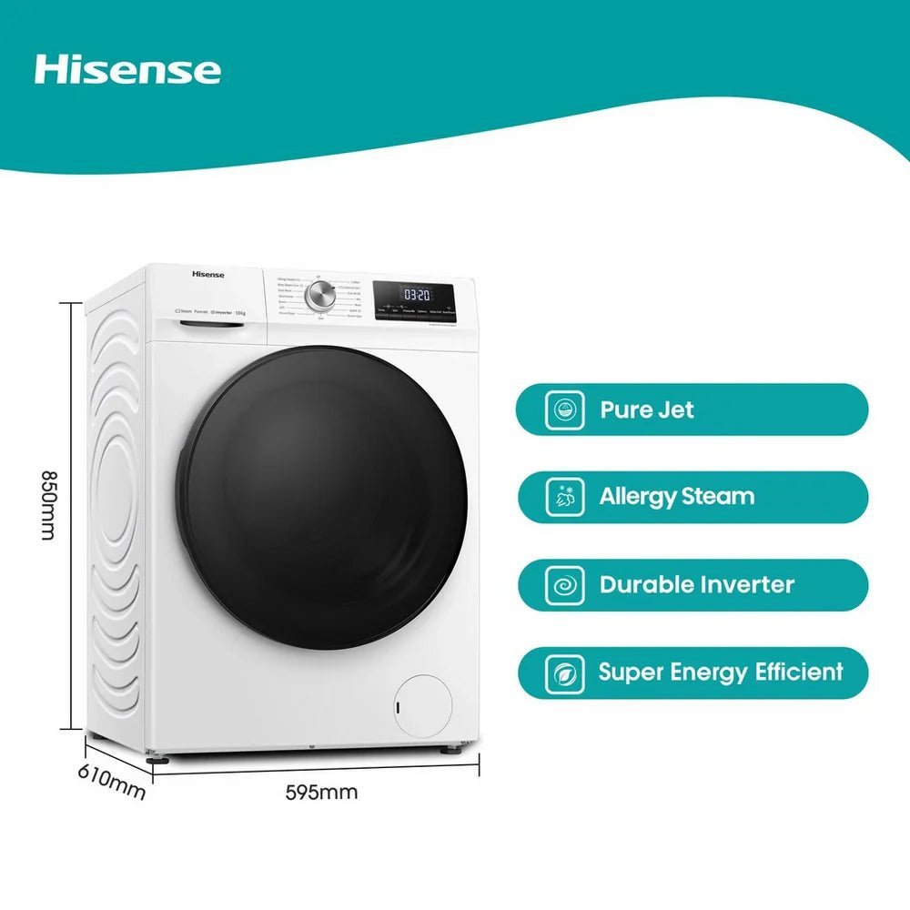 Hisense WFQA1014EVJM 3 Series 10 kg 1400 Spin Freestanding Front Load Washing Machine White - image 2