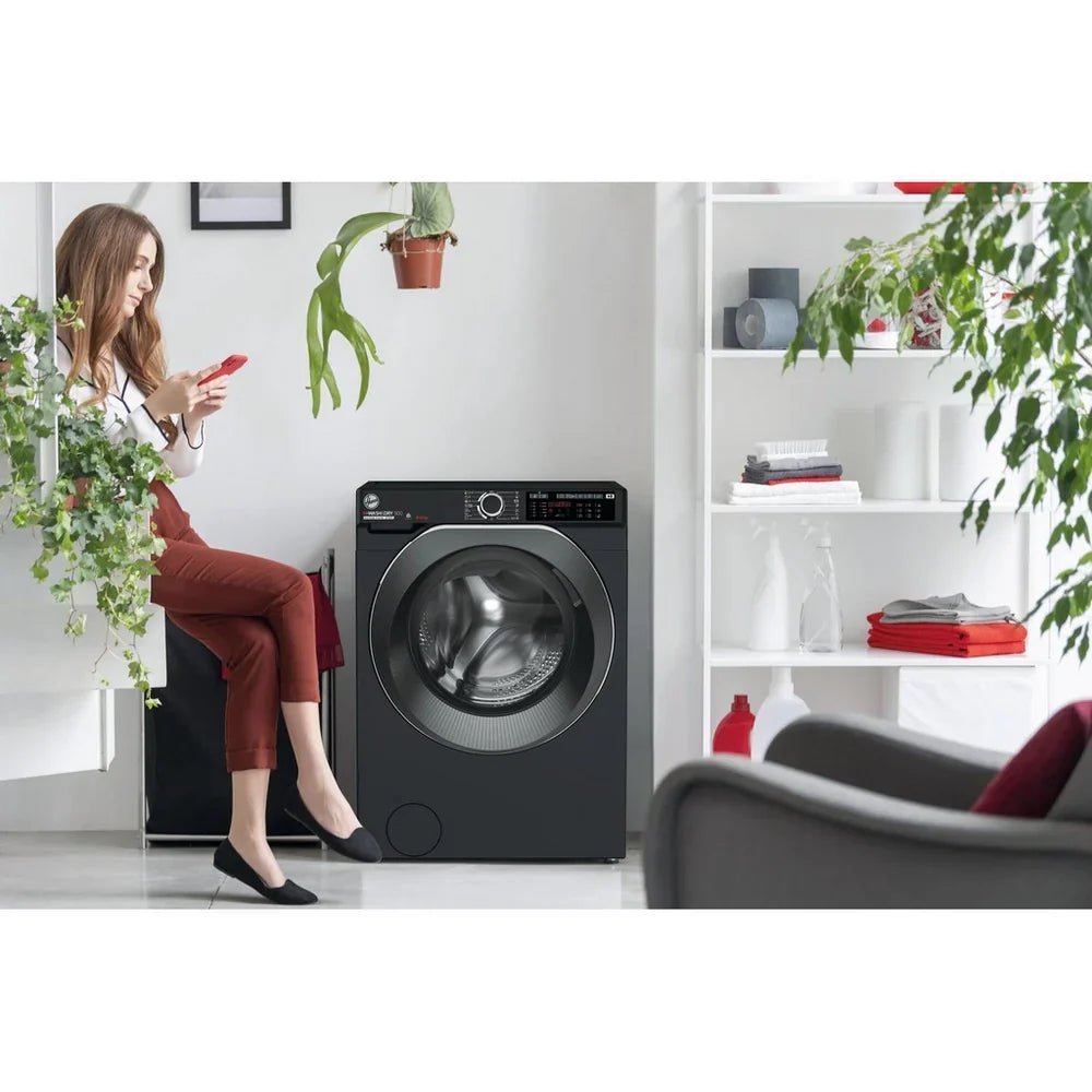 Hoover HD496AMBCB 1-80 H-WASH 500 WiFi Connected 9+6kg 1400 Spin Washer Dryer Black - image 5