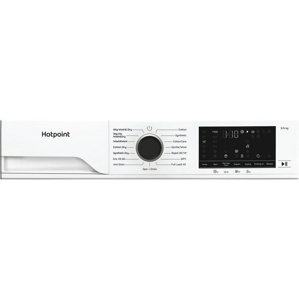 Hotpoint HBD9681ANTSTAIN 9+6kg 1400 Spin Freestanding Front Load Washer Dryer - White - image 4