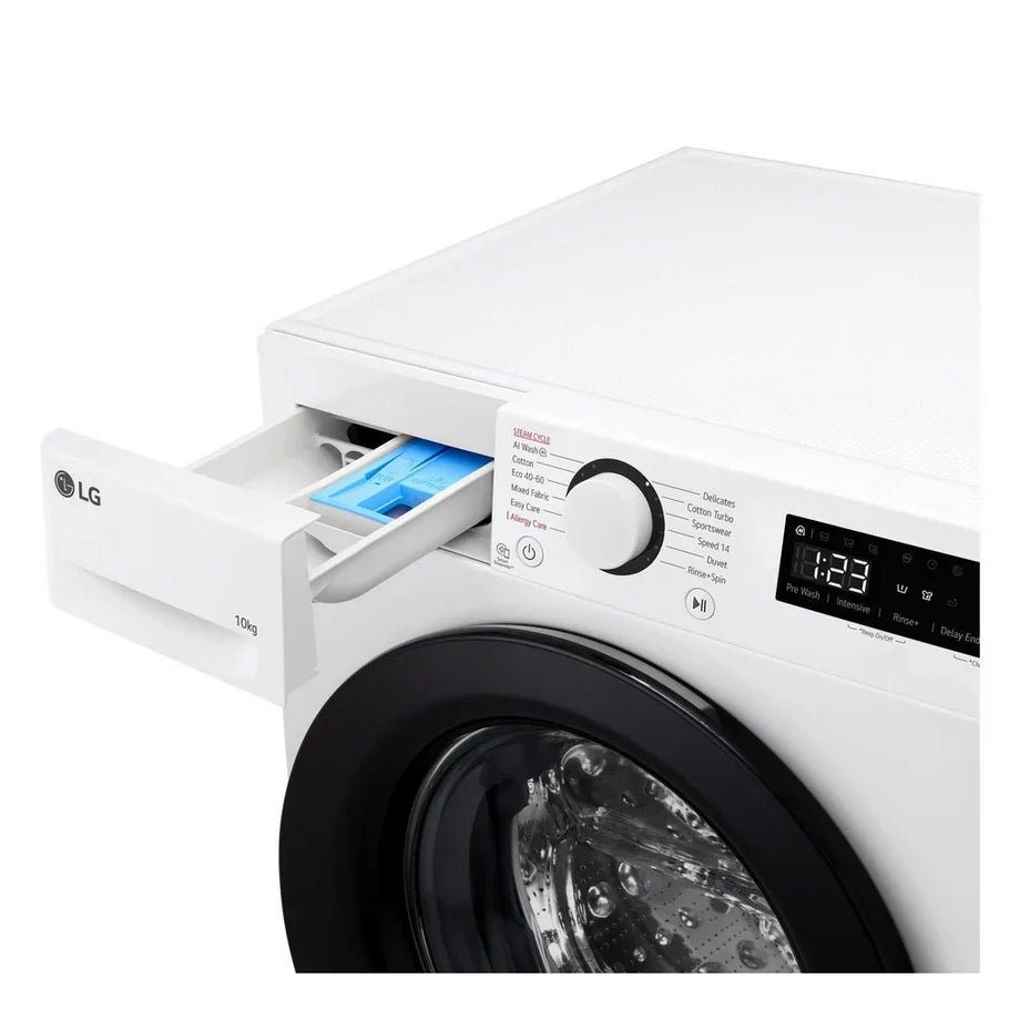 LG F4Y510WBLN1 10kg Steam 1400 Spin Freestanding Front Load Washing Machine White - A Rated - image 4