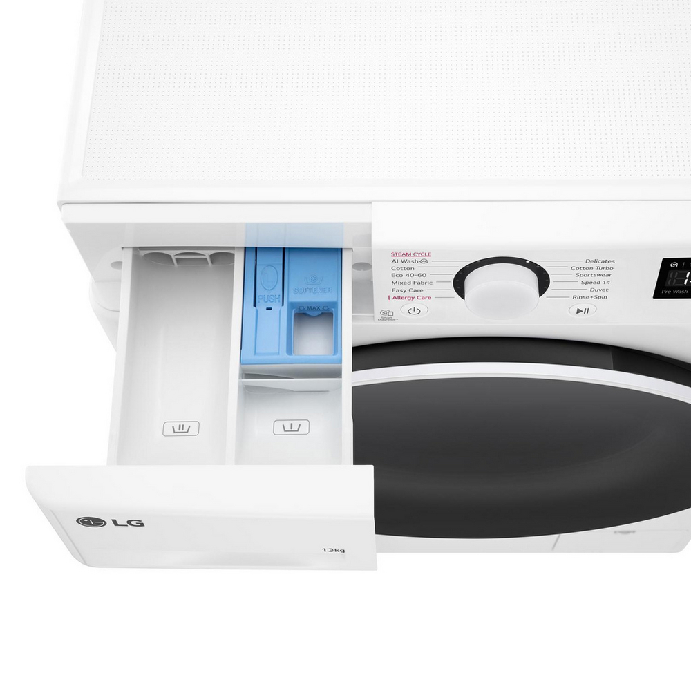 LG F4Y513WWLN1 13kg 1400 Spin AI Direct Drive Freestanding Washing Machine White - image 13