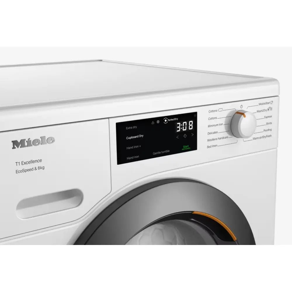 Miele TEC645WP EcoSpeed 8kg Freestanding Heat Pump Tumble Dryer Lotus White - image 3