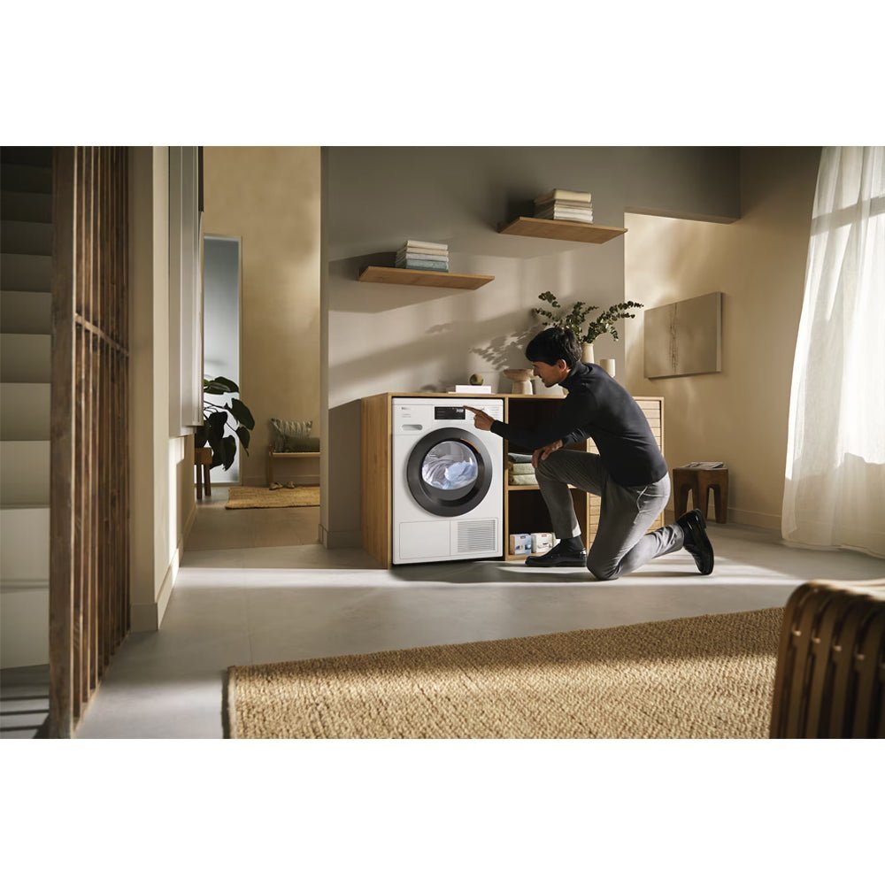 Miele TEC645WP EcoSpeed 8kg Freestanding Heat Pump Tumble Dryer Lotus White - image 5