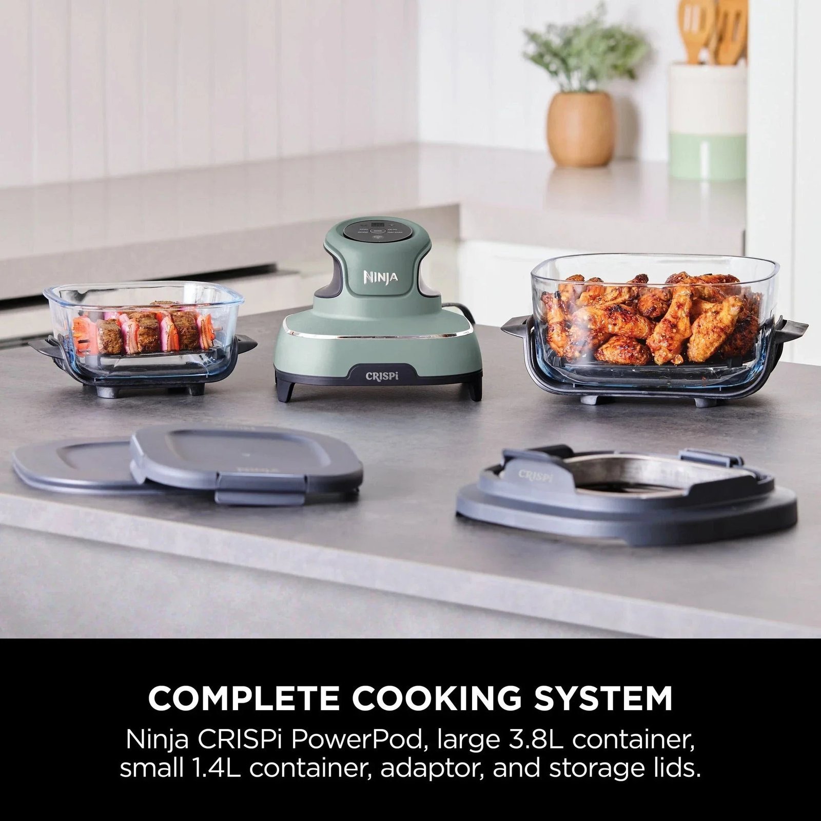 Ninja FN101UKSG CRISPi 4 in 1 Portable Glass Air Fryer Sage - image 4