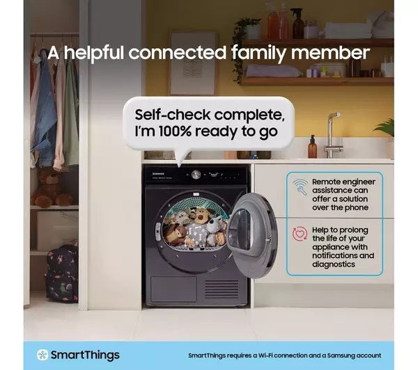 Samsung Series 5 DV90CGC0A0AEEU with OptimalDry 9 kg Heat Pump Tumble Dryer White - image 4