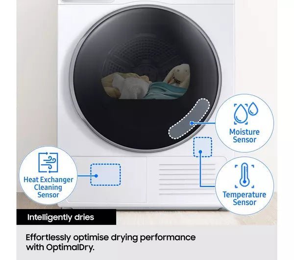 Samsung Series 5 DV90CGC0A0AEEU with OptimalDry 9 kg Heat Pump Tumble Dryer White - image 6