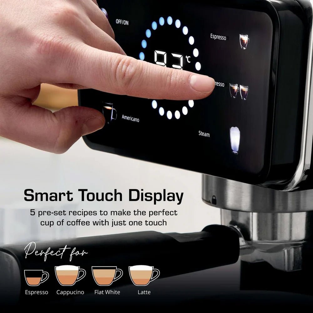 Swan SK22113BLK Espresso Digital Coffee Machine with Built-in Milk Frother - Black - image 2